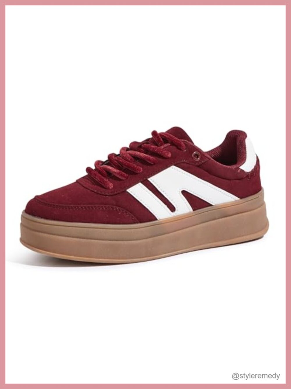 Women's Platform Retro Fashion Sneakers Cow Suede Faux Leather Lace-Up